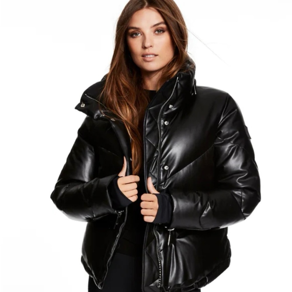 SAM. New York Puffer vegan leather jacket size XS black new with tags